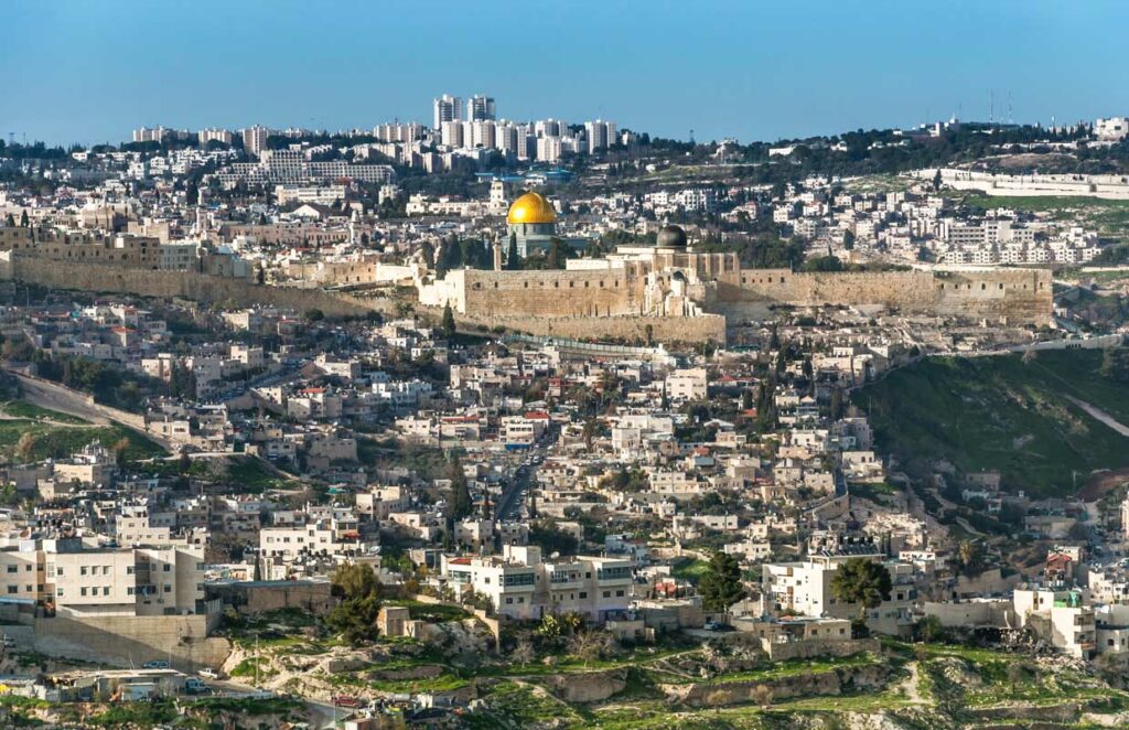 The Temple Mount, also known as Mount Moriah, in the Old City of Jerusalem