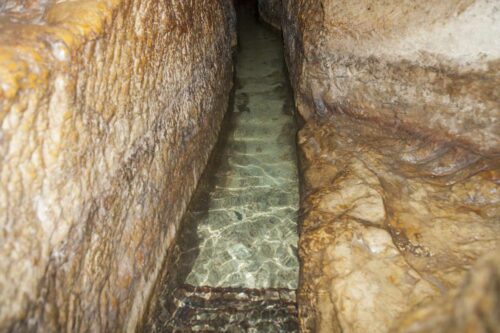 Inside Hezekiah's Tunnel beneath Jerusalem, Israel