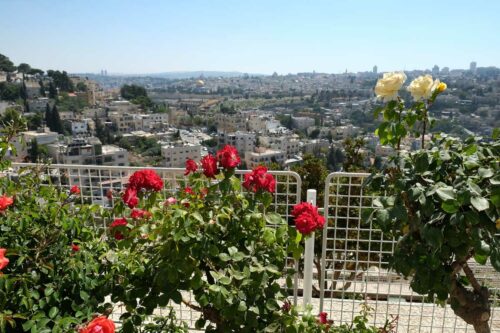 The Old City of Jerusalem viewed from the terrace of the BYU Jerusalem Center