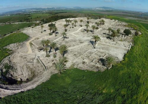 Ancient ruins of Megiddo, the site the book of Revelation names Armageddon, Israel