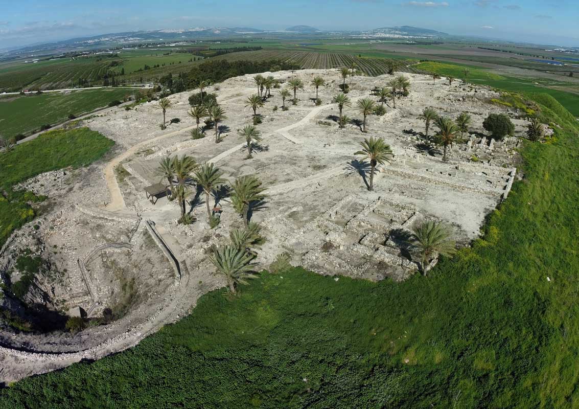 Ancient ruins of Megiddo, the site the book of Revelation names Armageddon, Israel